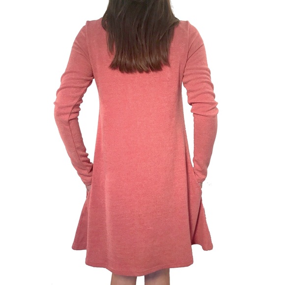 Gibiu Two Pocket Brick Pink Long Sleeve Dress - Picture 3 of 5
